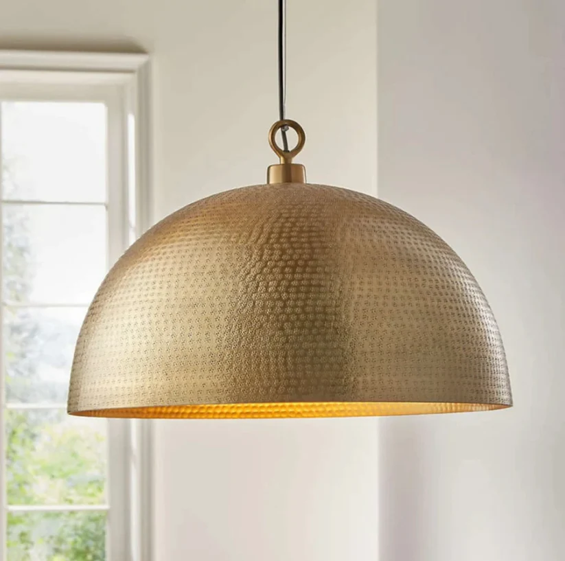 Hammered Gold Brass Dome Light Fixture - Ref. 1808